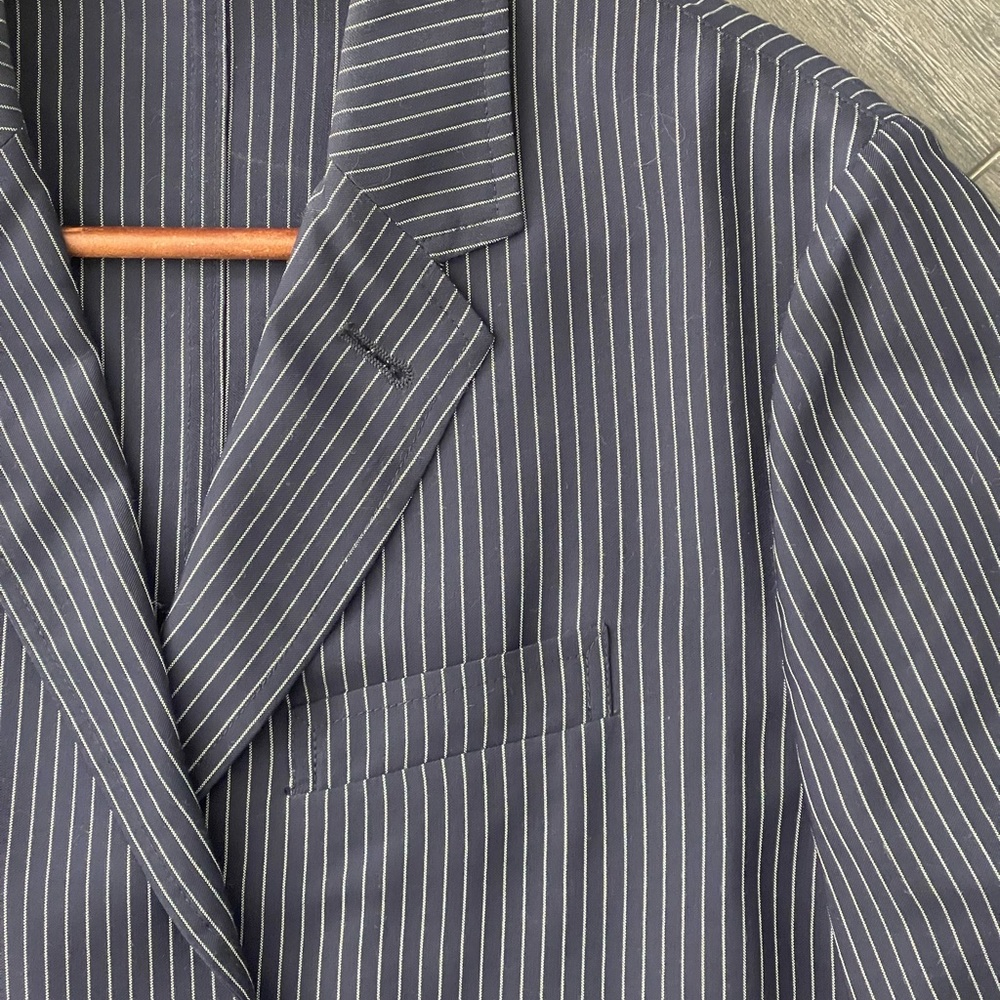 Dries Van Noten Navy Pinstriped Suit - Picture 7 of 13